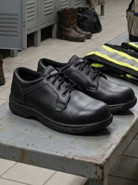 NWOT Magnum Women Non Slip Oil Resistant Lace Up Work Shoe Solid Black New Cond